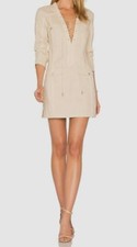 $180 The Jetset Diaries Women's Beige Kupala Lace-Up Long Sleeve Dress Size XS