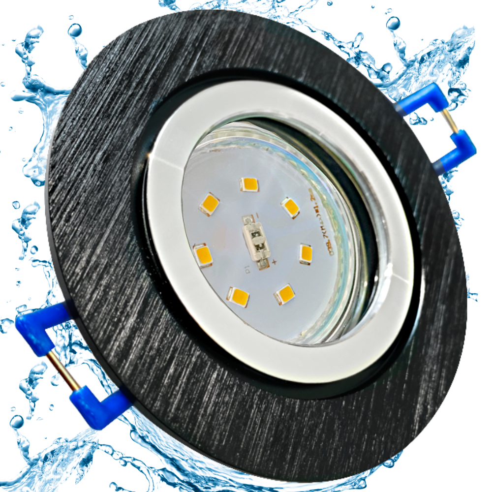 Flache LED Bad Einbauleuchte Aqua 230V 5W SMD Modul Dimmbar 400lm