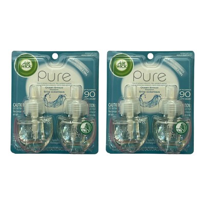 Air Wick Pure Ocean Breeze Scented Oil Plug In 4 Refills 0.67 oz Discontinued