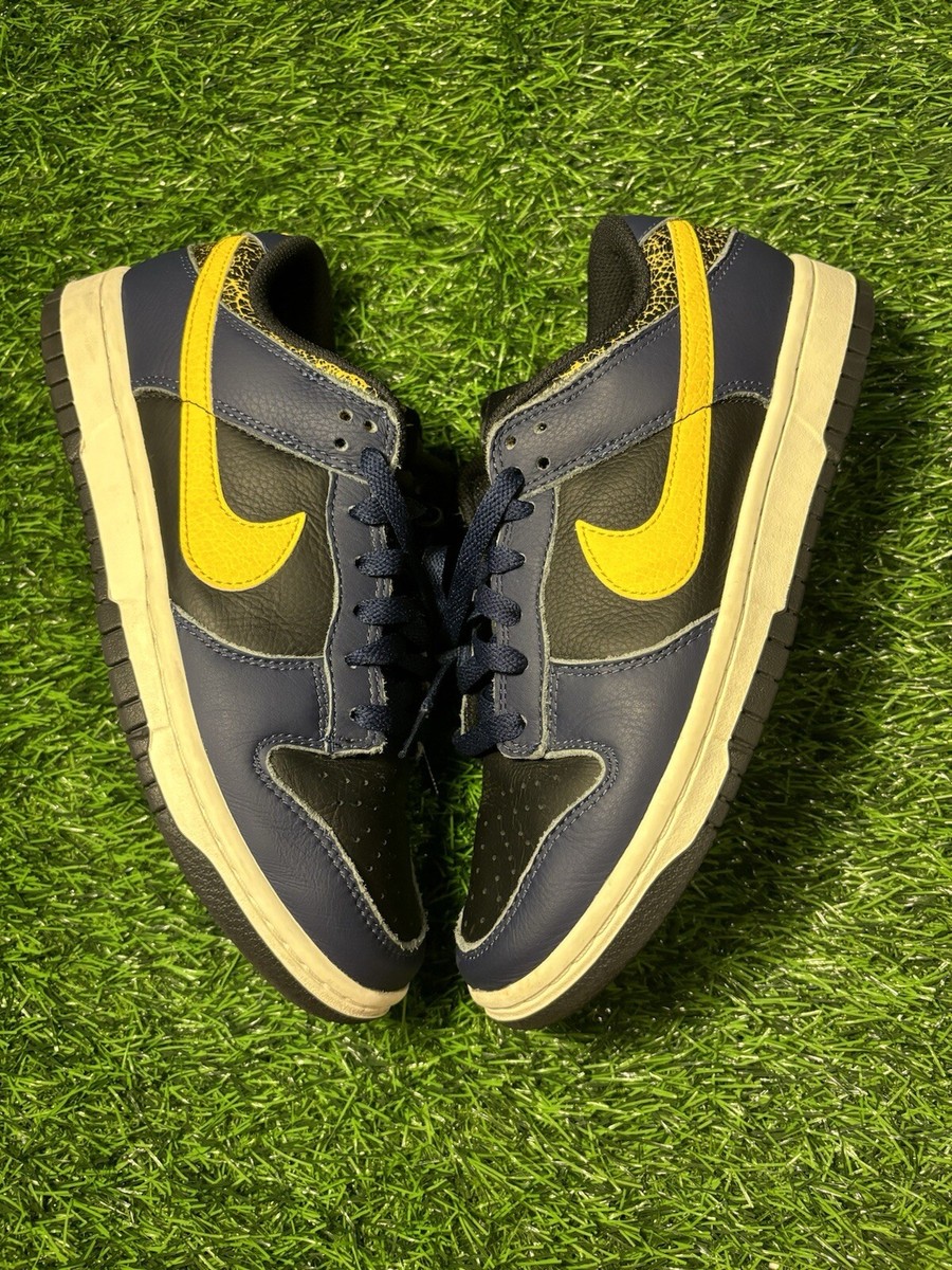 Nike Dunk Low Vintage Michigan Midnight Navy FZ4014-010 Preowned Men's Size 