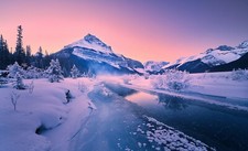 Landscape photography nature river snow winter sunrise Custom Gaming Mat Desk