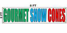 GOURMET SNOW CONES Banner Sign 2x8