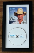 SIGNED FRAMED Kenny Chesney Born CD Cover Art Card BAS Beckett COA Certified