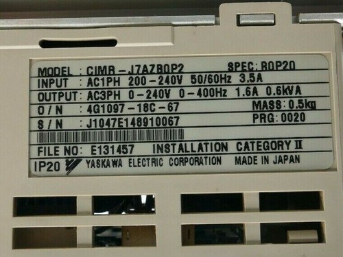 OMRON CIMR-J7AZB0P2 // VS mini J7 Frequenzumrichter 0,25kW - Bild 2 von 2