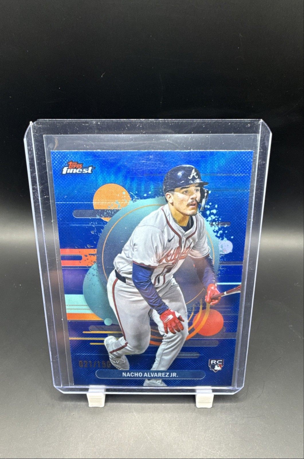 2025 Topps Finest - Uncommon Nacho Alvarez Jr. #140 Blue Refractor /150 (RC)