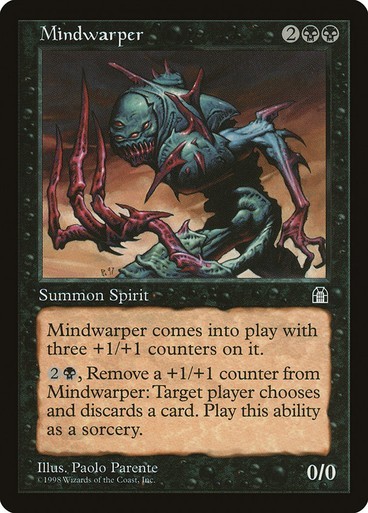 Mindwarper NM/M Stronghold Black Spirit Mtg Magic English Regular