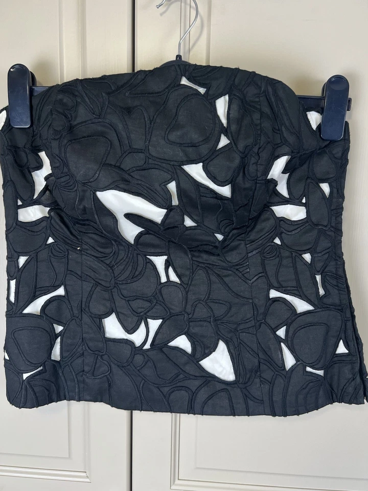 Coast Black White Broderie Anglaise Embroidered Bustier Size 16 BNWOT - Image 2 of 4