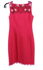 Elie Tahari Dress Womens 2 Laurence Embroidered Sheath Pink Ponts Sleeveless New