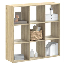 Bookcase Sonoma oak 102x32x102cm Engineered-wood Minimalist Slim Shelf Unit Tall