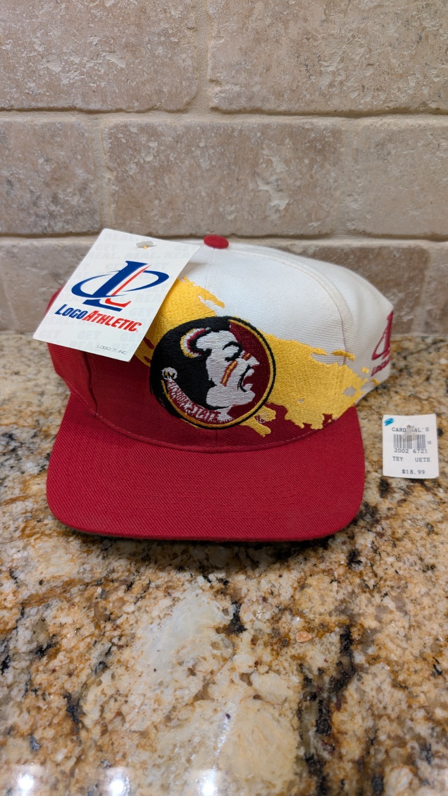 Vintage 90s Florida State Seminoles Logo Athletic Hat Big Spash Cap Snap NWT!