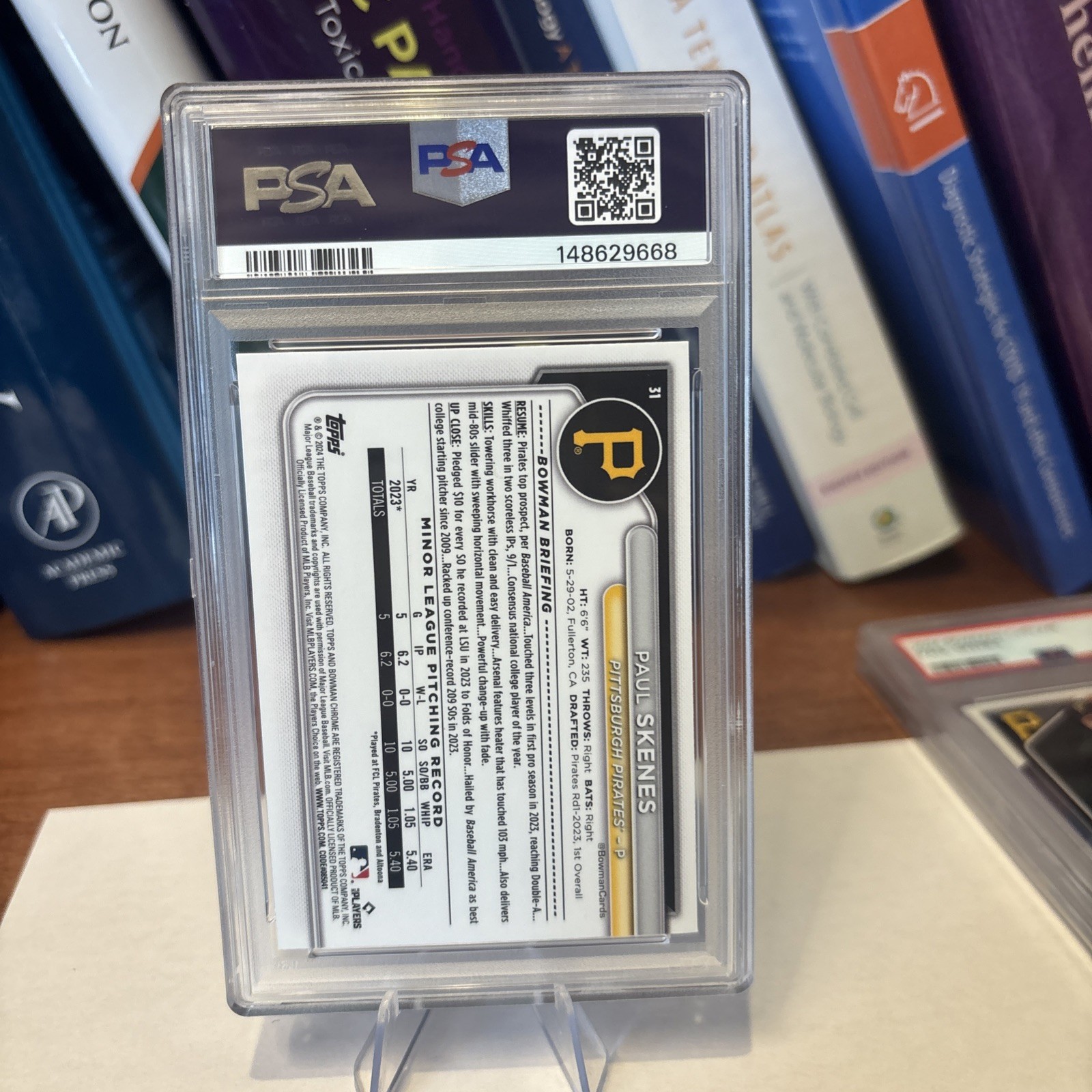 2024 Bowman Chrome - Paul Skenes #31 (RC) PSA 9 view 2