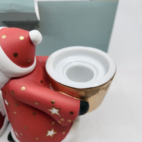 PartyLite Mr & Mrs Santa Kissing Clauses Christmas Taper Candle Holder in Box - Picture 13 of 19