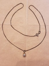 1 tolle Silberkette mit Anhänger Perle Echt 925 Silber Länge: 41 cm  /Z43/ (4) 