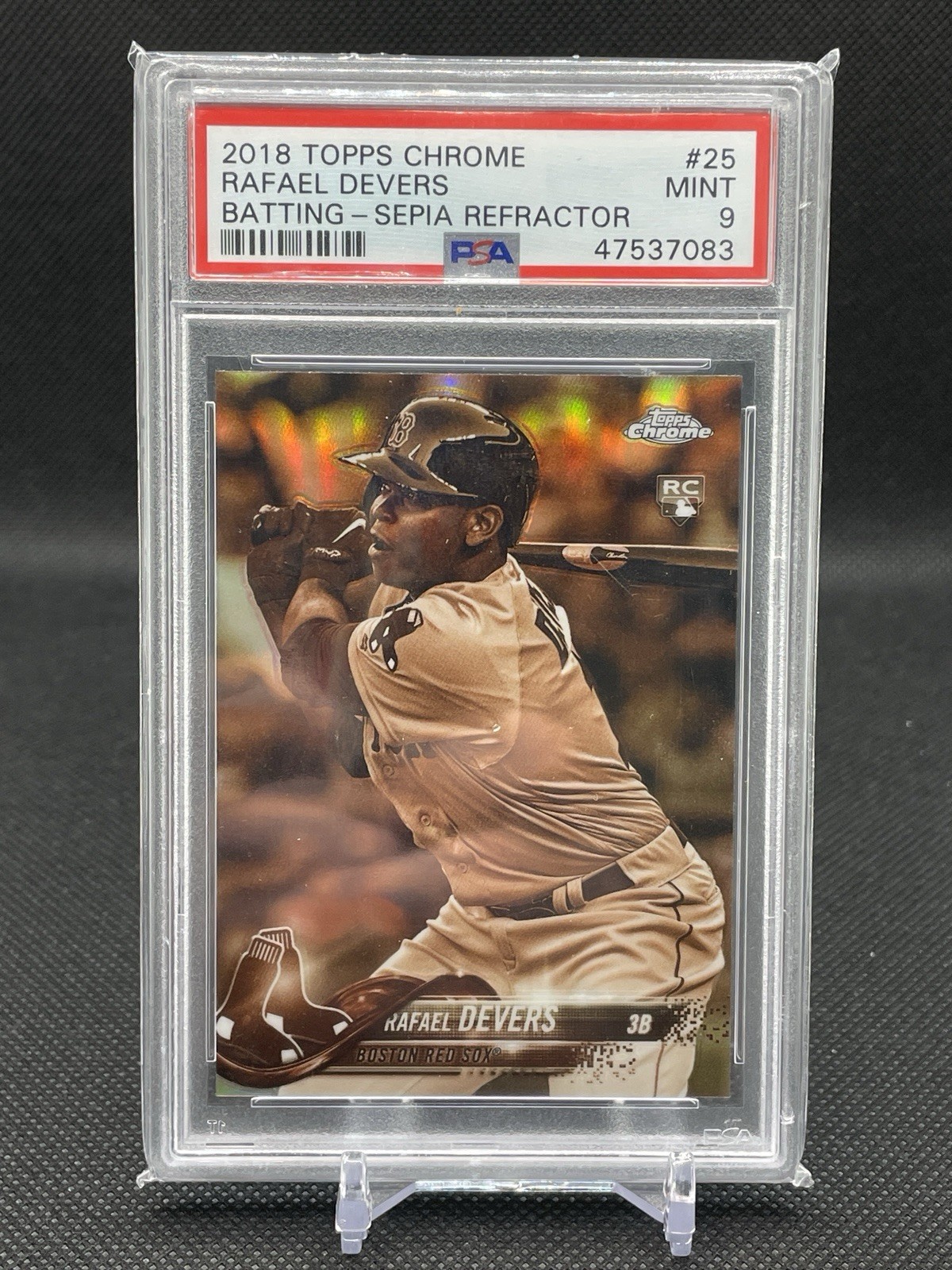 2018 Topps Chrome Rafael Devers Sepia #25 Boston Red Sox PSA 9