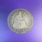 1854-P Seated Liberty Silver Quarter W Arrows💥 US Type Coin Rare 💥 (8252)