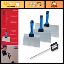 Stainless Steel Drywall Finishing Knife Set 3-Pack with Mud Pan Mixer - USA Made