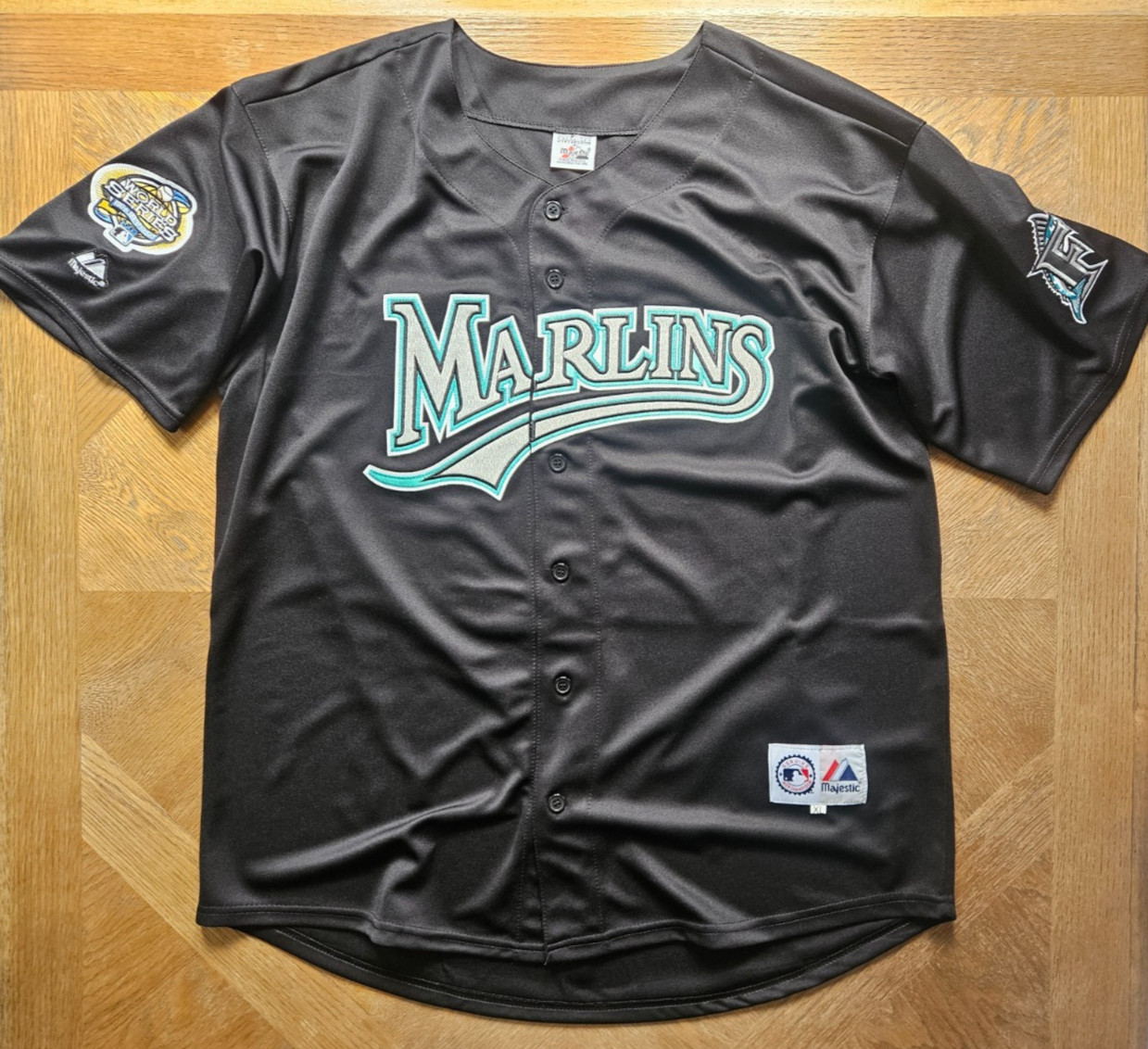 Miguel Cabrera #20 Florida Marlins 2003 World Series Men Black Jersey Away XL 💪