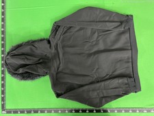 Black fur grunge Zip Up hoodie Size Small