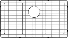 Black 29-1/2" x 16-1/2" Stainless Steel Kitchen Sink Grid Rear Drain