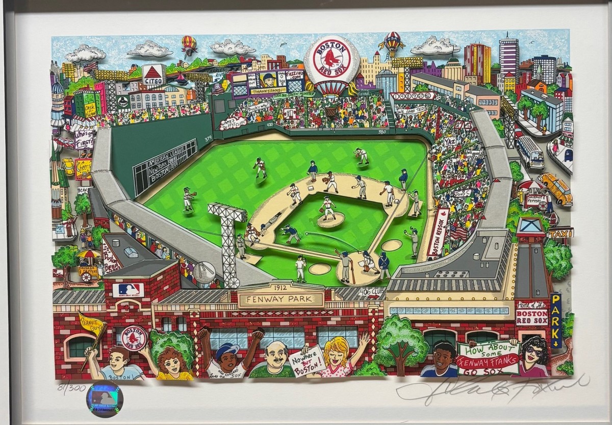 Original CHARLES FAZZINO Boston 'RED SOX FEVER' Fenway Park