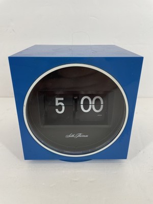 Vintage Seth Thomas Speed Read Cube Lite Blue Flip Clock Model 0854-000 Japan