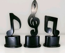 Uttermost Music Notes Metal and MDF Wood Figurines in Aged Black (Set of 3)
