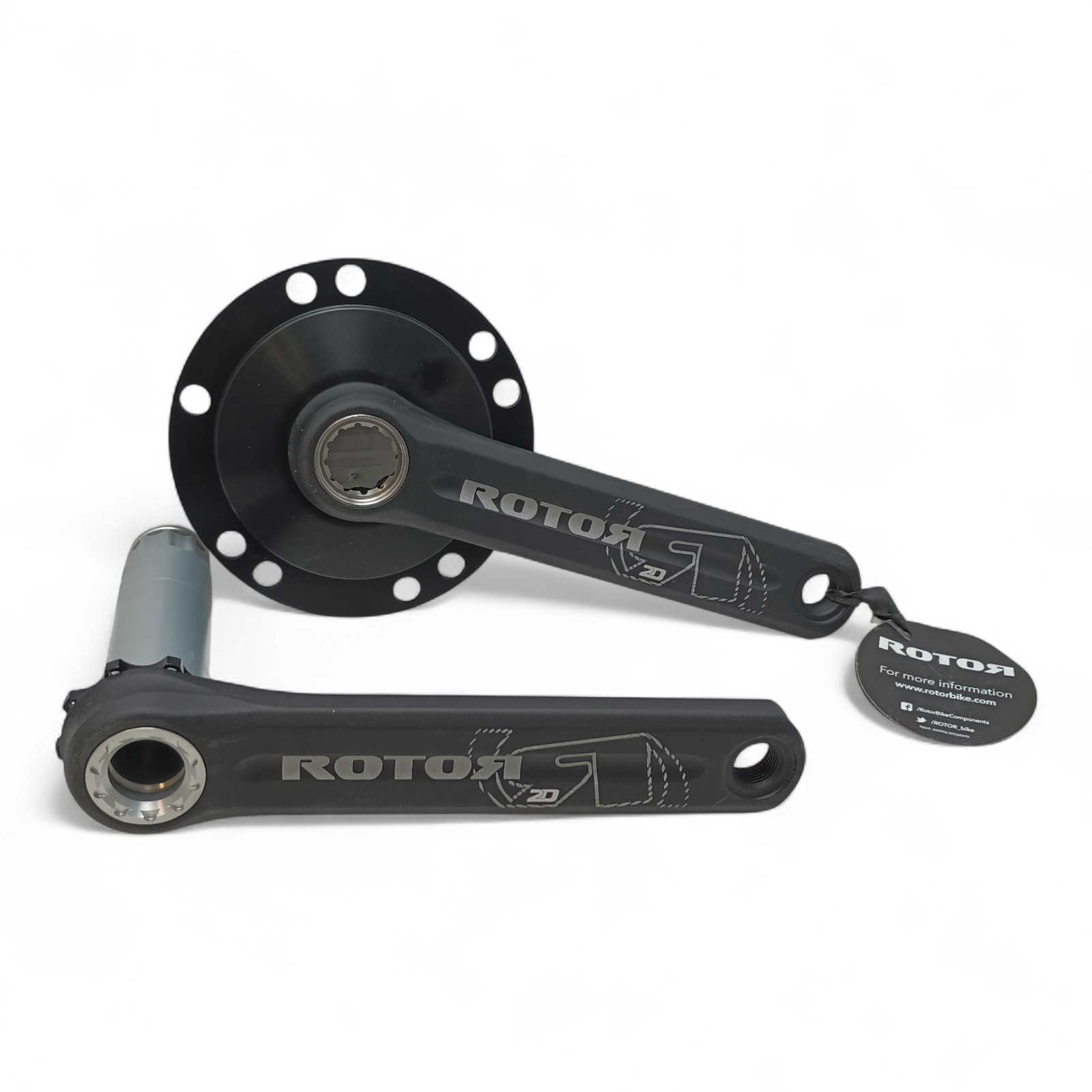 Rotor 2D Crankset Alloy 30mm axel Road bike Black Aero 110BC