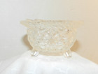 Vintage Pressed Glass Footed Ashtray 3  Wells Floral Pattern Clear Glass — photo 3