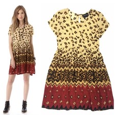 MinkPink Wild Things Mini Leopard Cheetah Boho Babydoll Dress