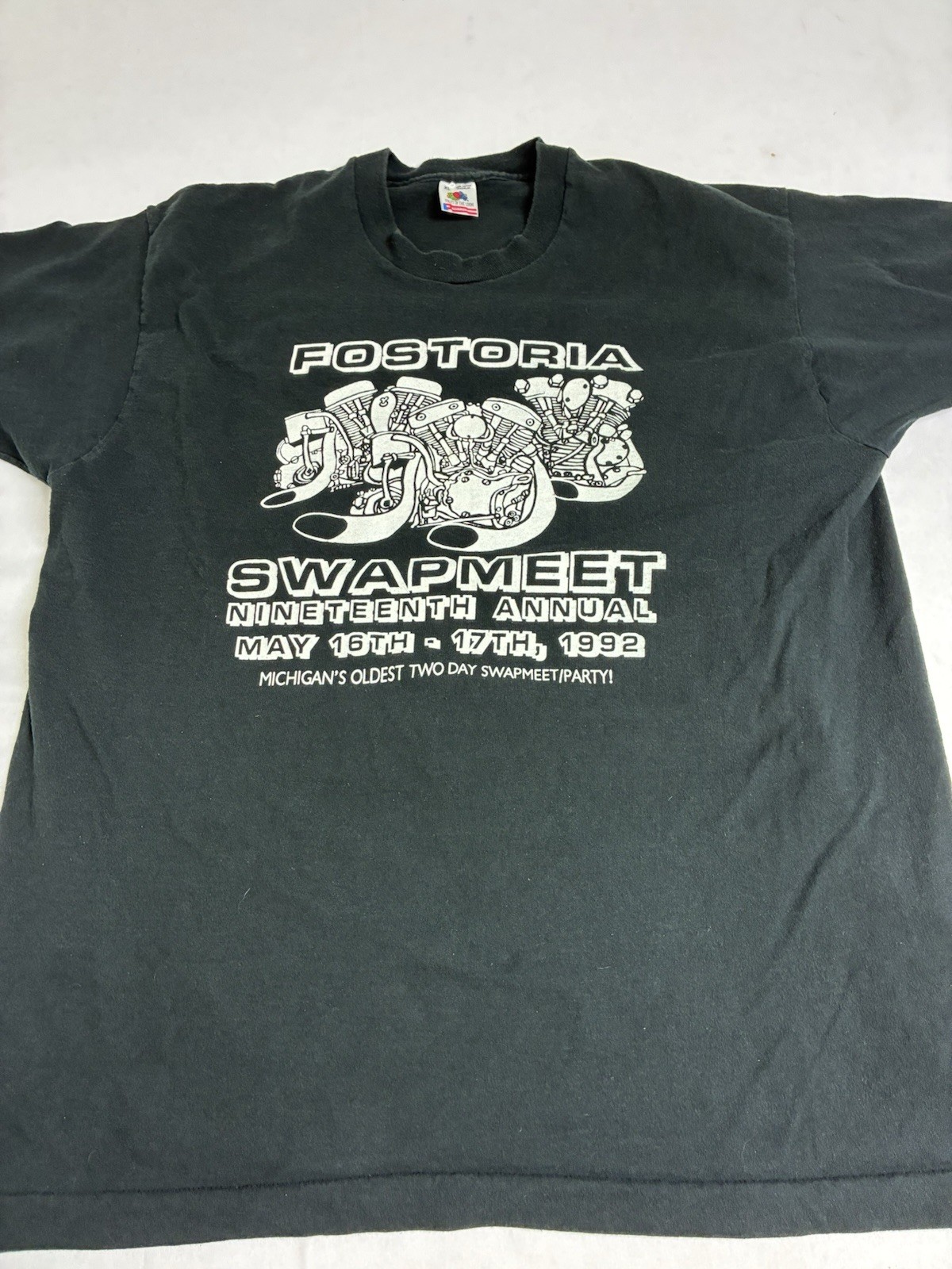 Vintage Fruit Of The Loom 1992 Fostoria Swapmeet T Shirt XL Single Stitch