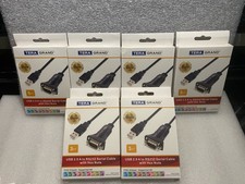 Lot of 6 USB 2.0 - RS232 Serial DB9 Adapter Cable 3 ft FTDI Chipset Hex Jack Nut