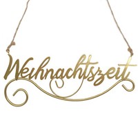 Schriftzug Weihnachtszeit Gold Weihnachten Dekorieren Nikolaus Winter Advent