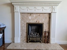 Marble and stone-resin fire surround