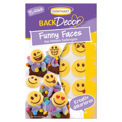 Günthart Funny Faces aus feinem Zuckerguss gelb 17g