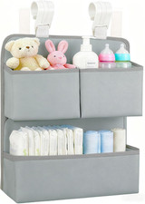 Hanging Diaper Organizer for Bassinet/Crib/Playpen/Playard Hold 80 Diapers -