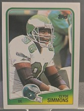 Topps 1988 Clyde Simmons #244 Philadelphia Eagles Rookie Football Card Base Set. rookie card picture