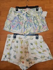 2 P.J. Salvage Womens Pajama Shorts Large New