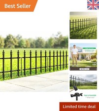 Durable Rust-Resistant Garden Fencing - 2m Long, 5 Panels, Stylish Black Design
