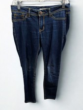 Bongo Womens Straight Jeans 7 Blue Whiskered Embroidered Western Denim