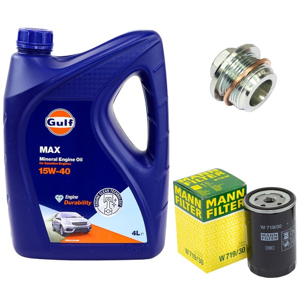 MotoröL Filter Set 15W-40 4 Liter + ÖLablassschraube FüR Audi A4 A6 VW Passat-image