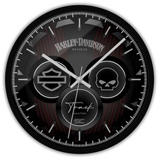 Orologio da parete Moto Nero 30cm Silenzioso per Fan di Harley Davidson Bike