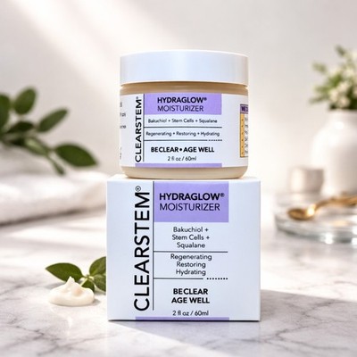 Clearstem HYDRAGLOW Moisturizer Bakuchiol + Stem Cells + Squalane  2 fl.oz NIB
