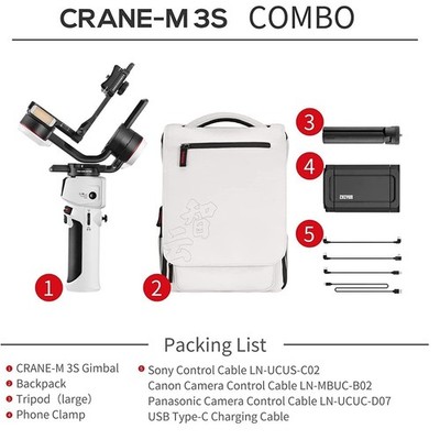 Zhiyun Crane M3S Combo 3-Axis Gimbal Stabilizer für Nikon Sony Canon Kamera