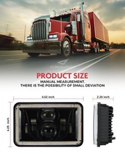 Faro LED cuadrado de 4x6" haz alto bajo H4 DOT SAE aprobado para Peterbilt 379/389