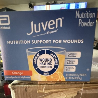 Juven Wound Healing Nutrition Powder Orange 30 Packets 24.4 oz Arginine HMB