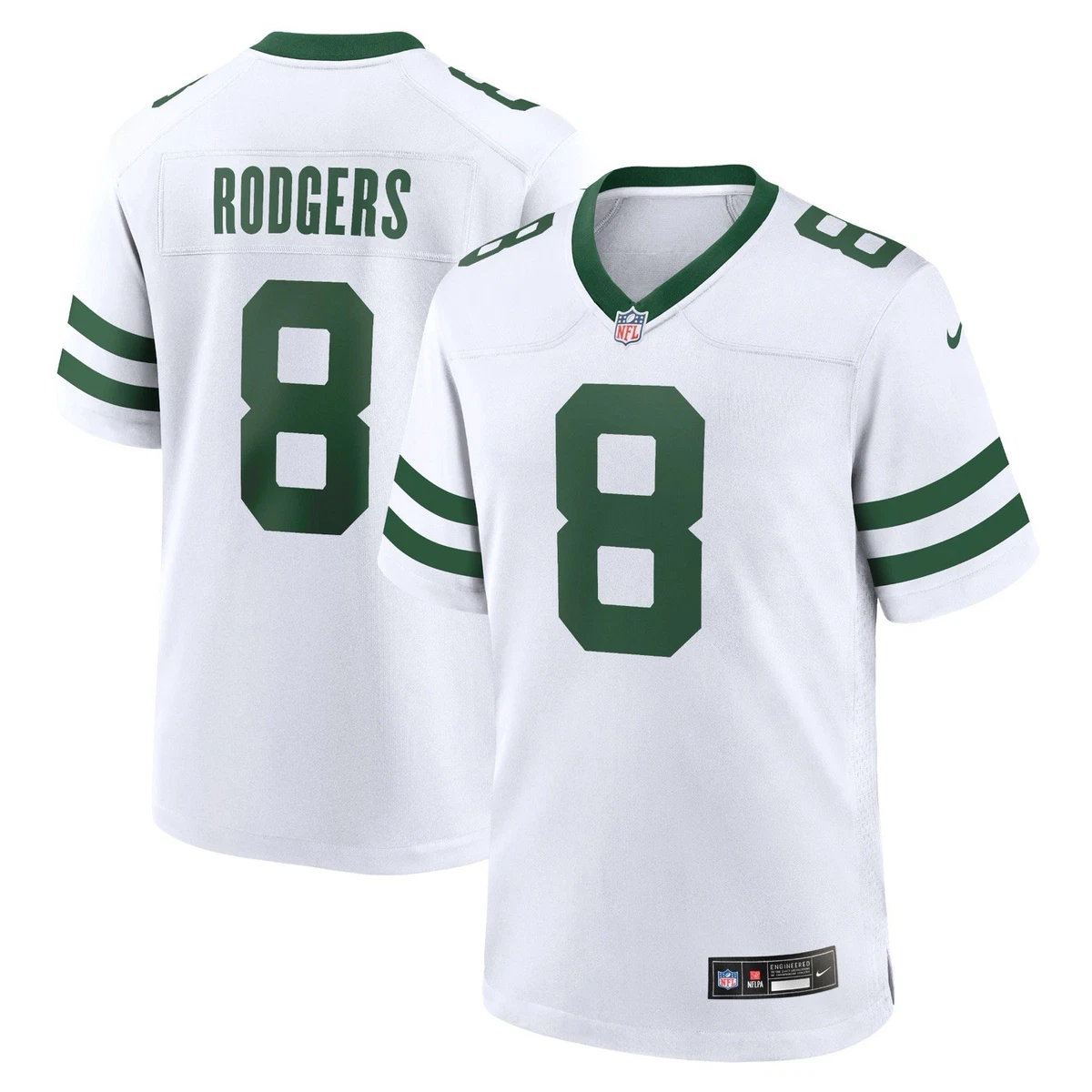 新品　ニューヨーク・ジェッツ　ロジャース選手 ユニフォーム NFL　Away　M Aaron Rodgers New York Jets NFL Fan Apparel & Souvenirs for sale