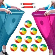 Granny Pants Yard Game, Outdoor Games for Adults, with 10 Inflatable blue red