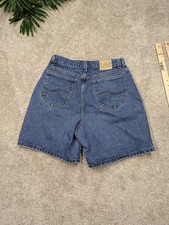 Vintage LEE Lee Jeans Shorts Womens 12 Blue High Waisted Rise 90s Flat Denim