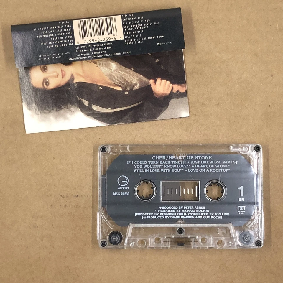 CHER Cassette Tape 80s Rock Pop HEART OF STONE IF I COULD TURN BACK TIME - Image 2 of 4