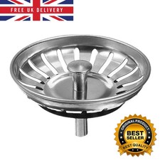 2x Kitchen Sink Drain Strainer Basket Plug – Stainless Steel Waste Trap